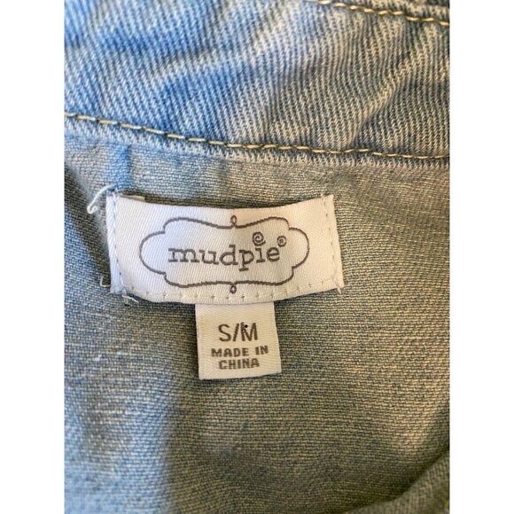 Mudpie Denim Womens Shirt Jacket  S/M Leopard Long Sleeves Pockets Mob Wife - Picture 4 of 7